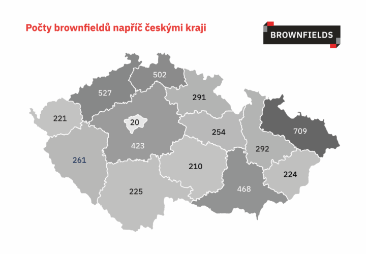 Mapa – rozložení BS napříč kraji